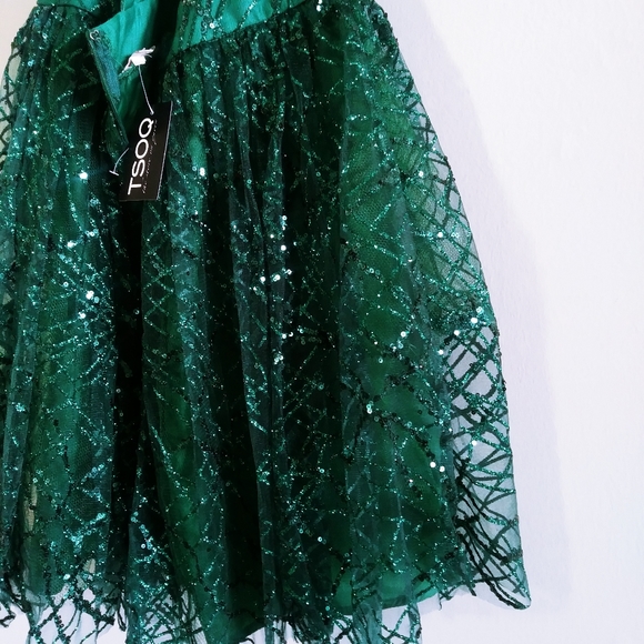 Luxxel Green Sparkly NWT Party Dress Medium - Picture 11 of 12